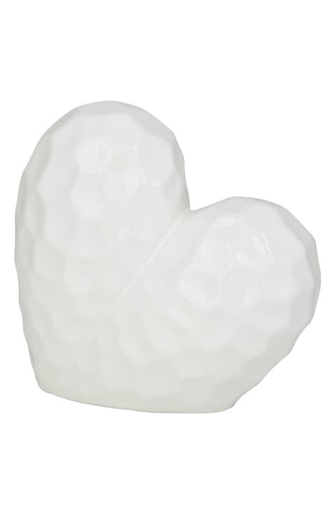 White Porcelain Heart Sculpture