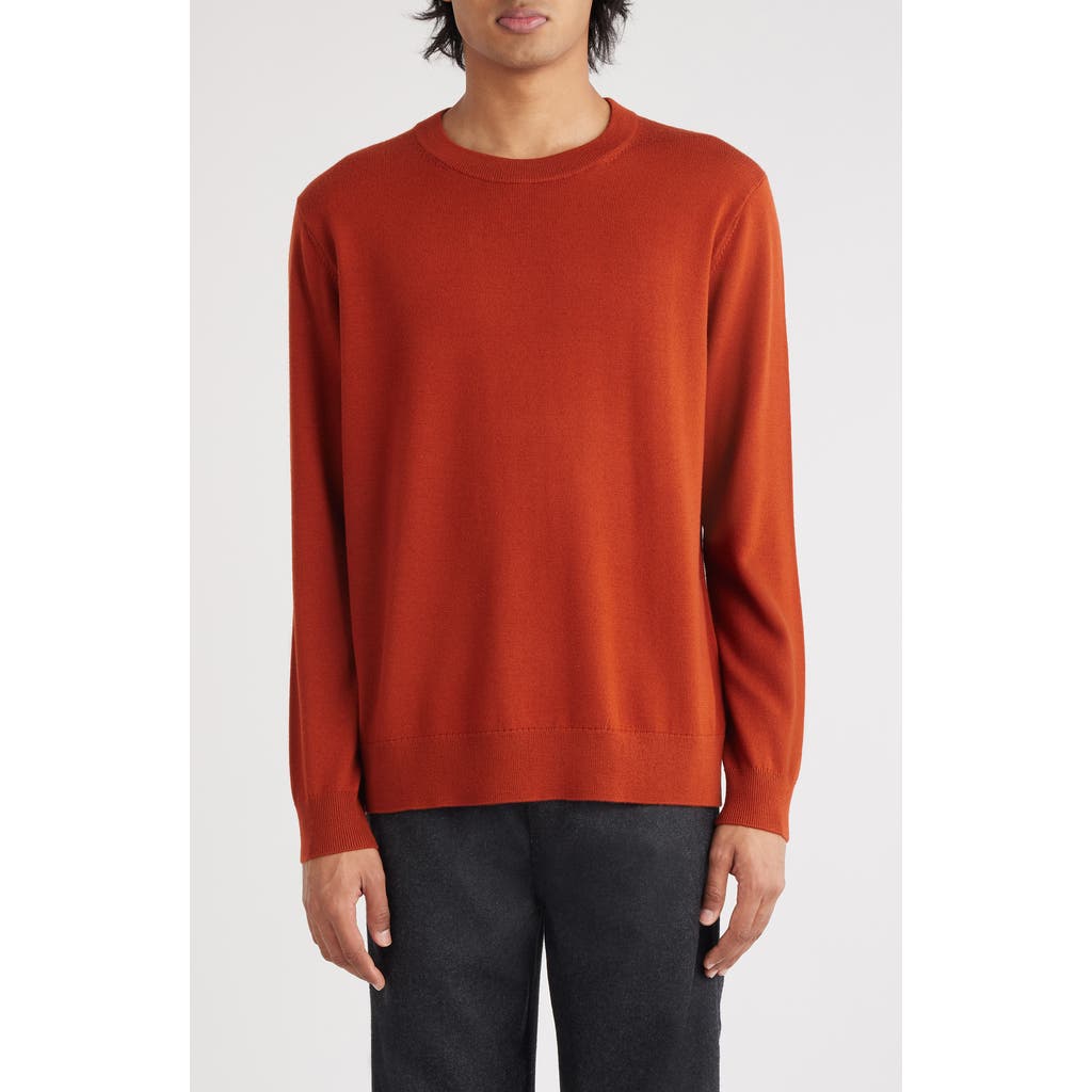Dries Van Noten Muchi Merino Wool Crewneck Sweater In Rust