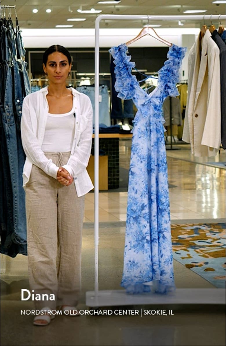 Lucah Floral Ruffle Cutout Maxi Dress, sales video thumbnail
