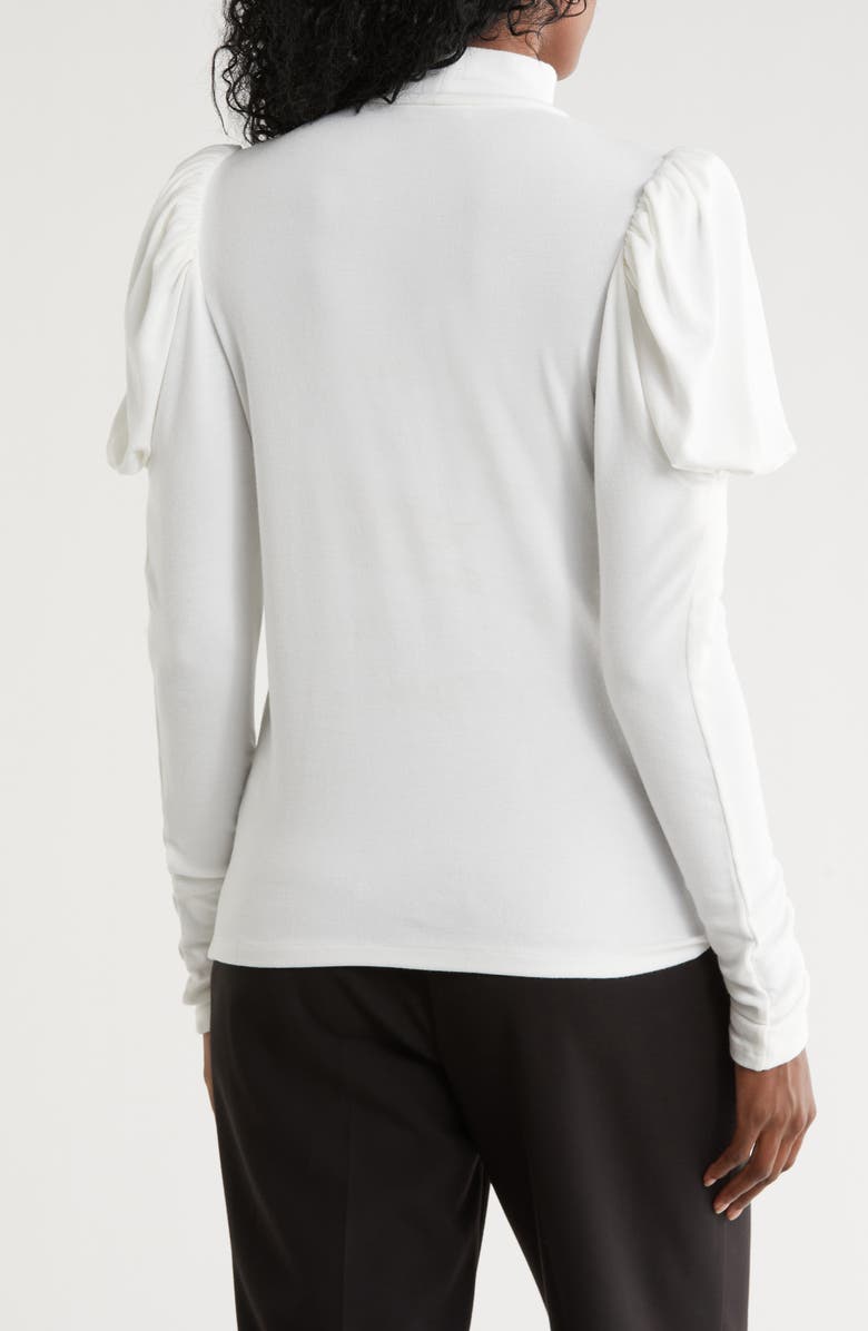 Rebecca Taylor Drape Mock Neck Top, Alternate, color, Ivory