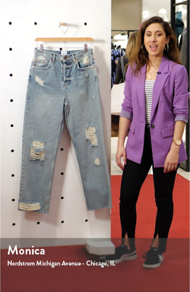 Jackson Ripped High Waist Straight Leg Jeans, sales video thumbnail