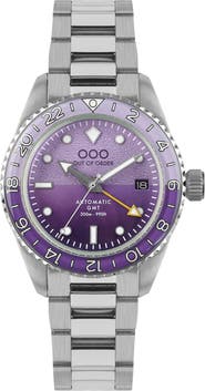 OUT OF ORDER Shaker Automatic GMT Ultra Brushed Bracelet Watch, 40mm