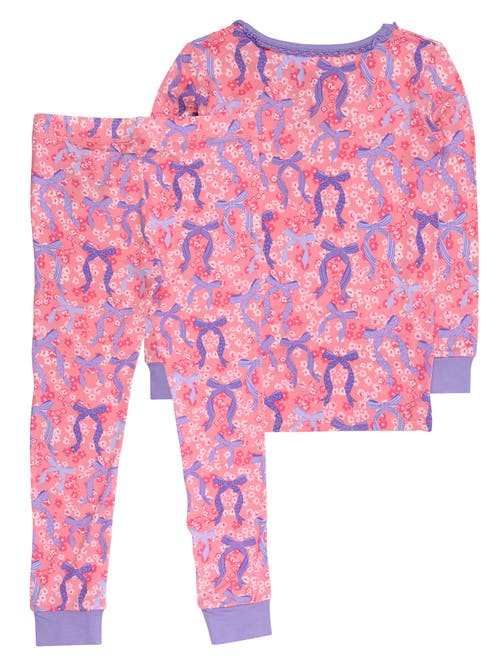 Rufflebutts Girls Softsnooze Ruffle Long Sleeve Pajama Set In Pink