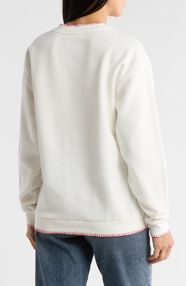 Hi Res Coca Cola Plaid Bow Christmas Sweatshirt, Alternate, color, Marshmallow