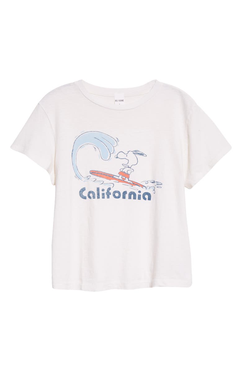 Re/Done Classic Surfing Snoopy Graphic Tee, Alternate, color,