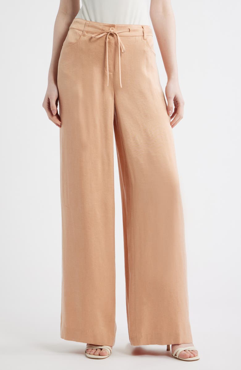 KOBI HALPERIN Mason Wide Leg Drawstring Pants, Main, color, Chai