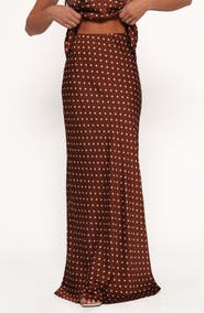 Petal & Pup Velman Polka Dot Satin Maxi Skirt