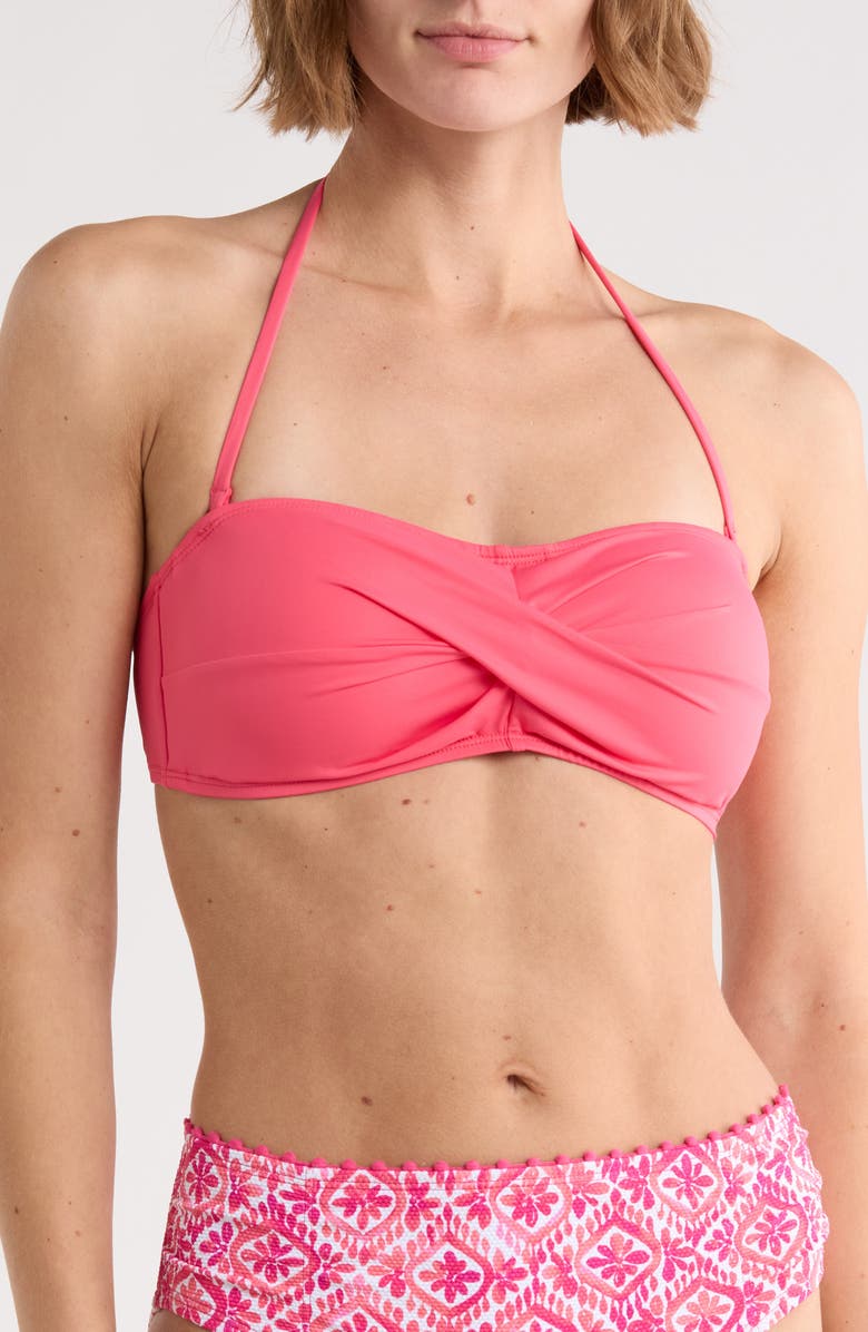 Tommy Bahama Pearl Twist Bandeau Bikini Top, Alternate, color, Coral Coast