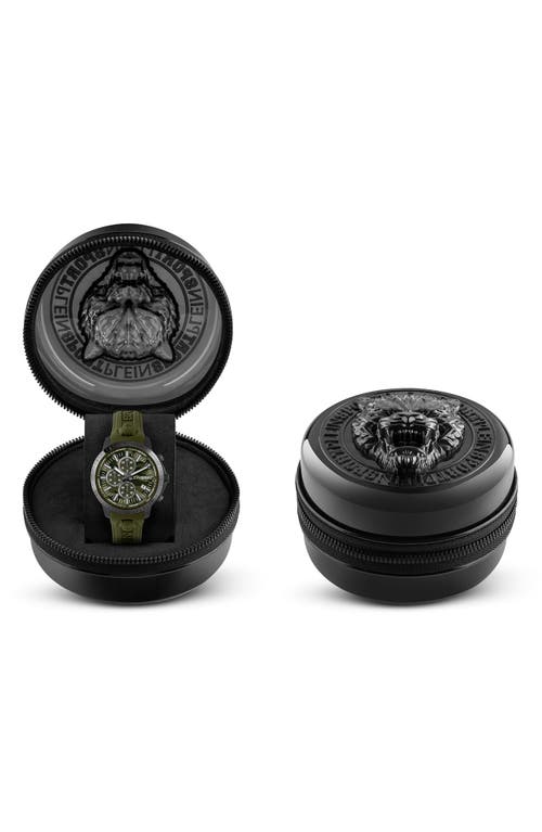 Philipp Plein Sport Camo Dial Three-hand Quartz Silicone Strap Watch, 43mm