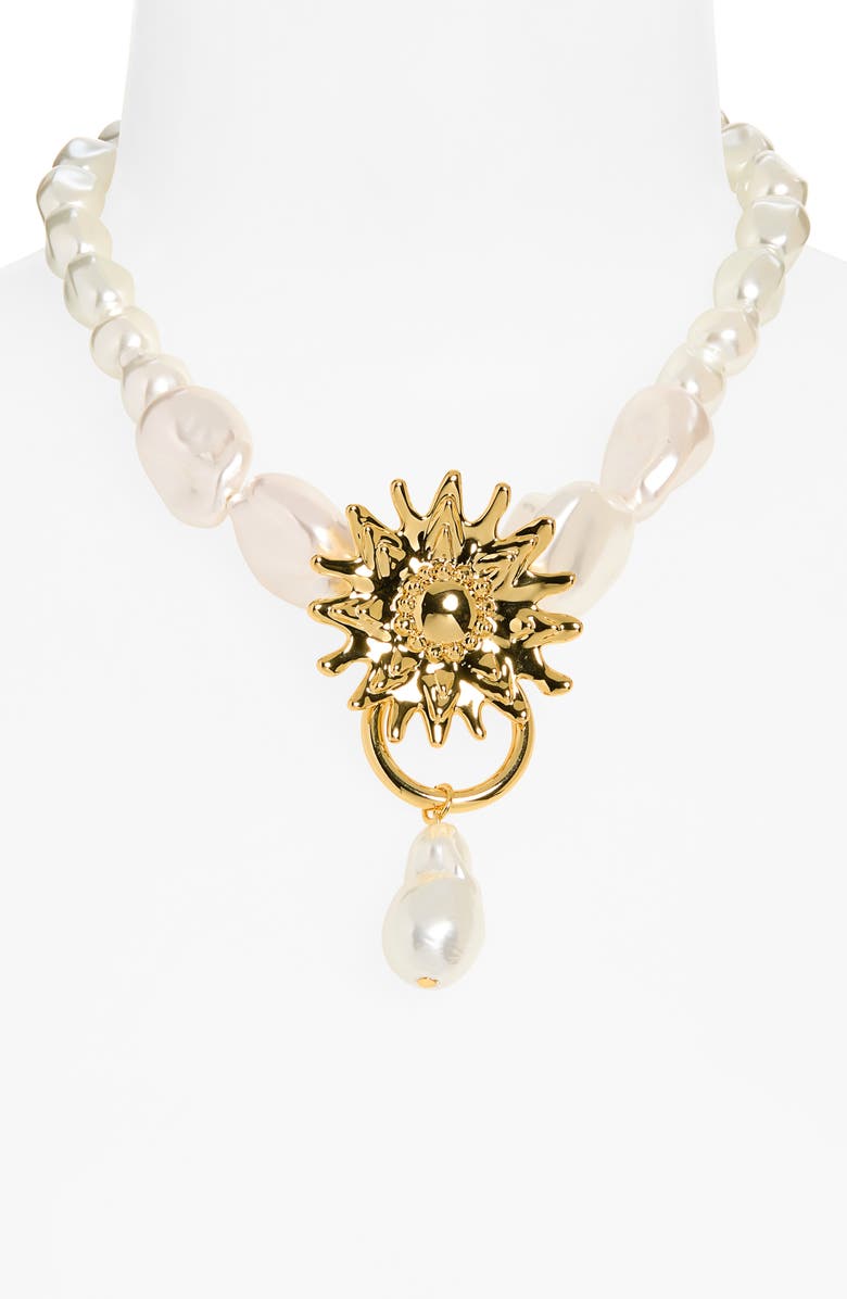 Lele Sadoughi Soleil Freshwater Pearl Pendant Necklace, Alternate, color, Pearl