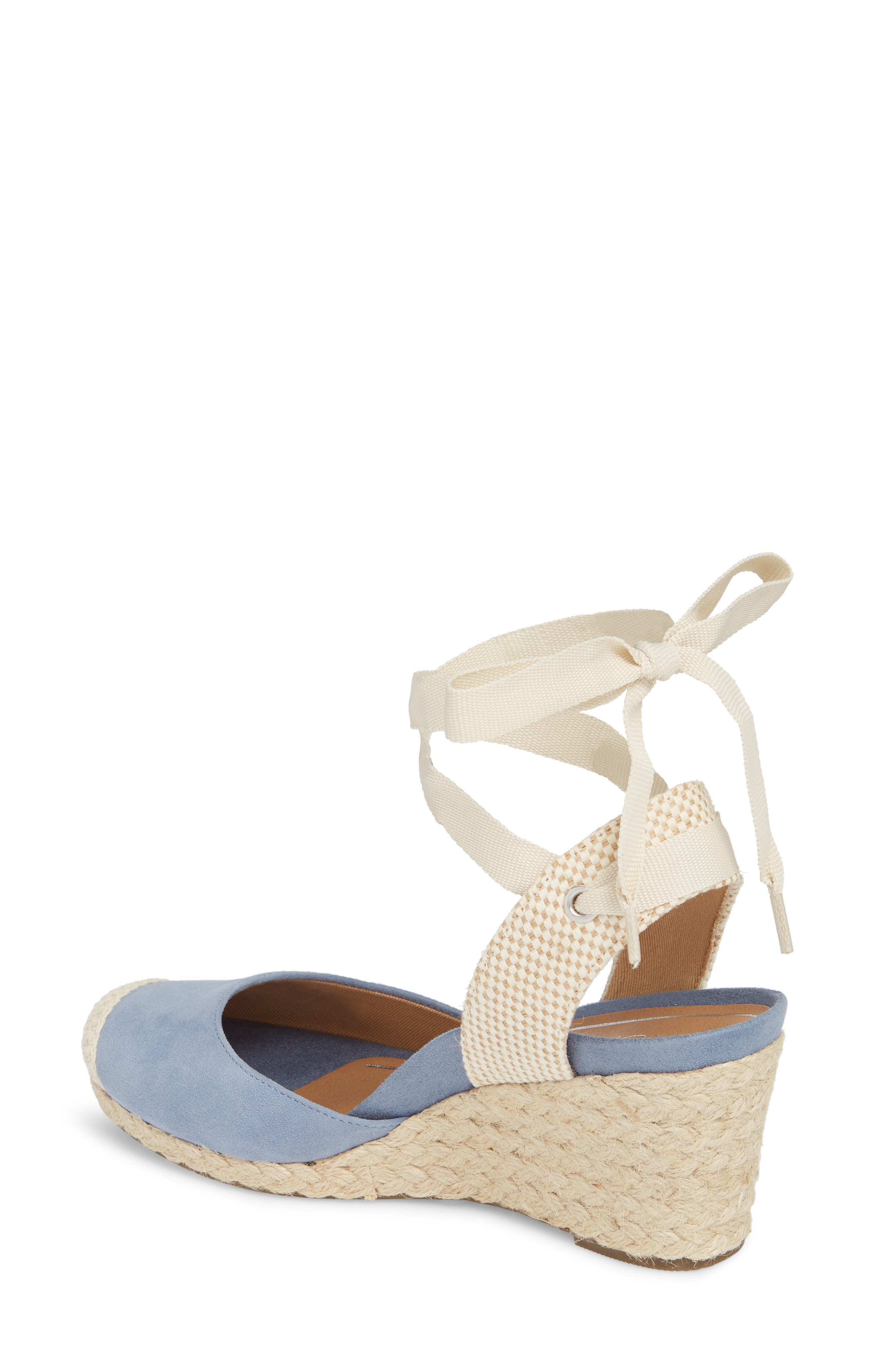 Vionic Maris Orthaheel® Espadrille Wedge Sandal, Alternate, color, BLUE FABRIC
