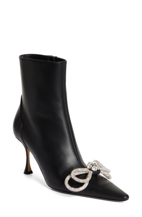 Crystal Embellished Double Bow Bootie (Women)