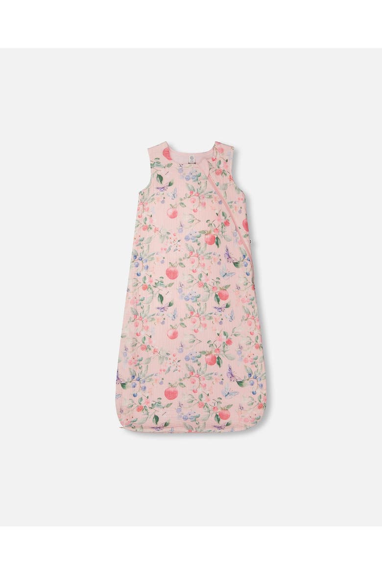 Cotton Jersey Muslin Printed Berries Sleep Sack, Main, color, Pink Printed Berries