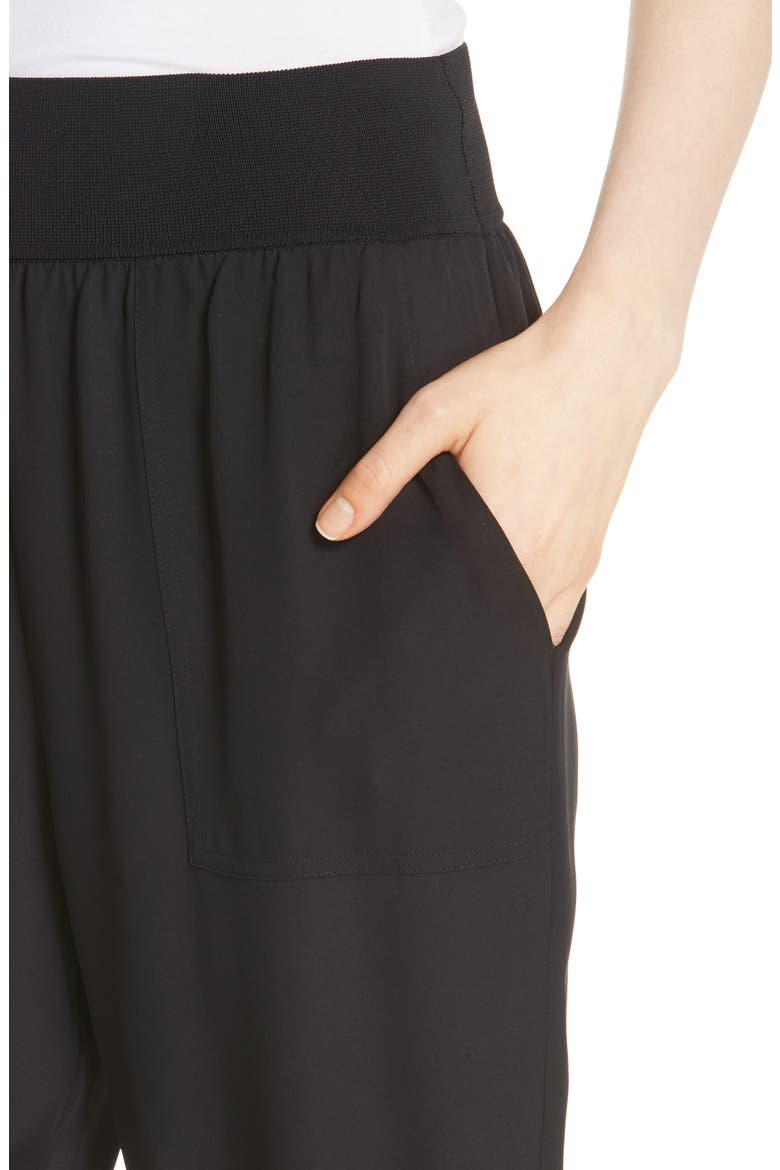 Silk Jogger Pants, Alternate, color, BLACK