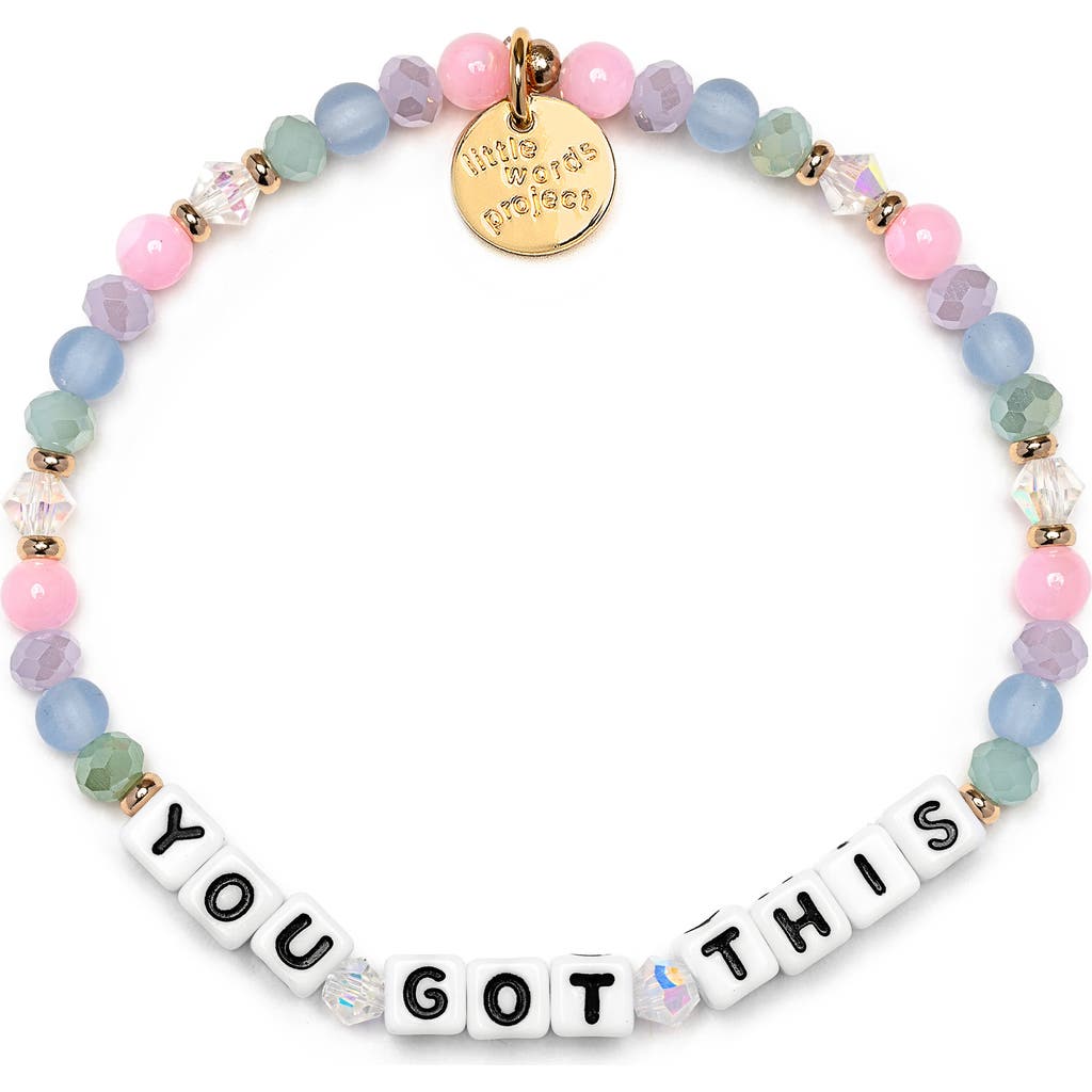 Little Words Project You Got This Beaded Stretch Bracelet In White