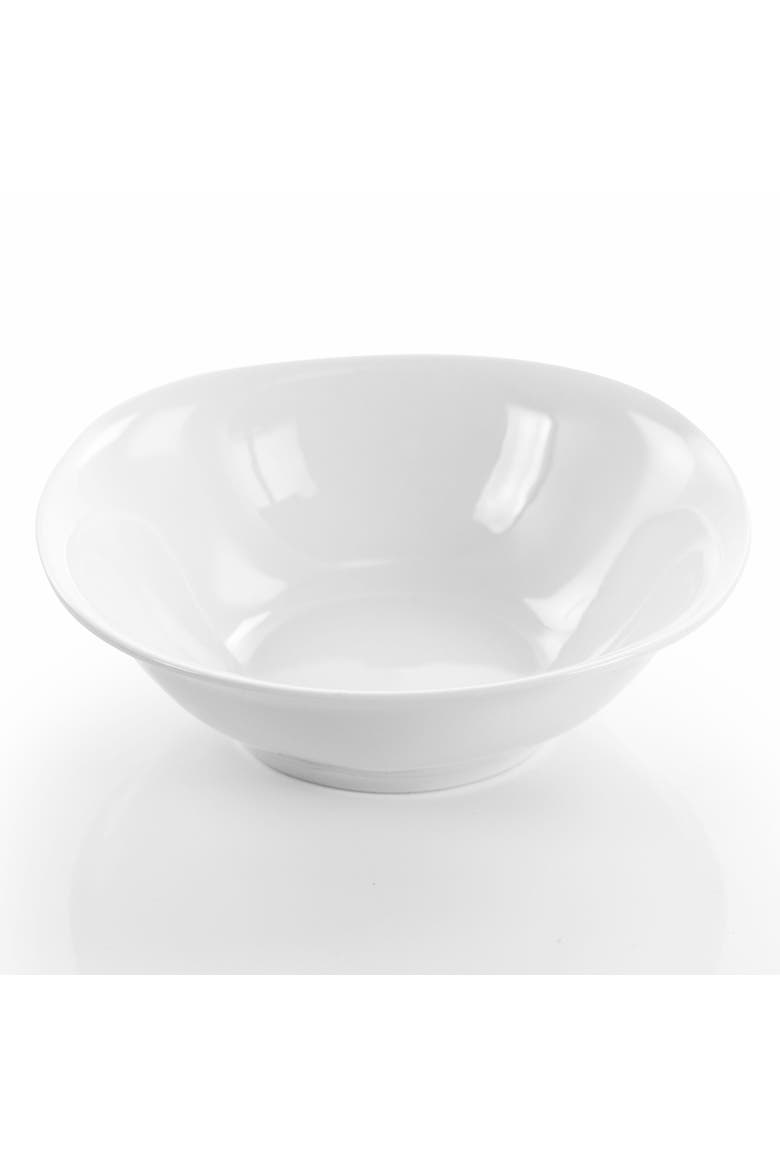 Bishop 16 Piece Soft Square Porcelain Dinnerware Set, Alternate, color, White