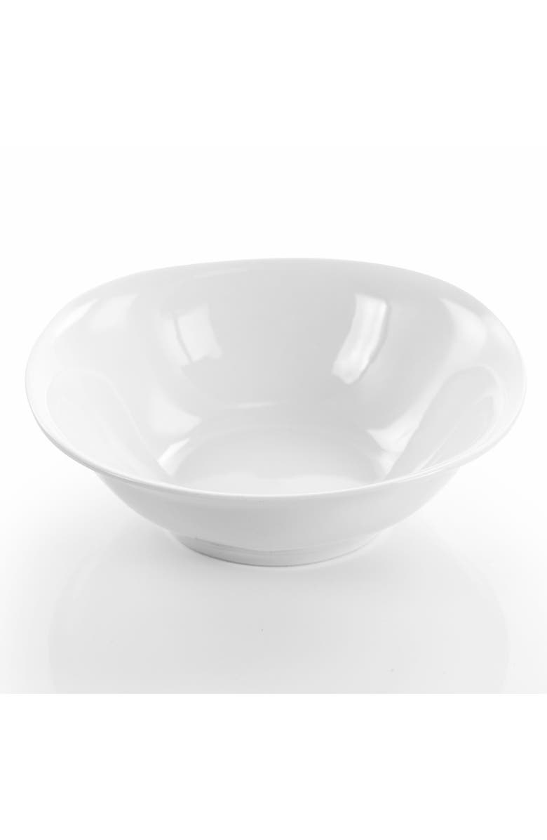 Elama Bishop 16 Piece Soft Square Porcelain Dinnerware Set, Alternate, color, White