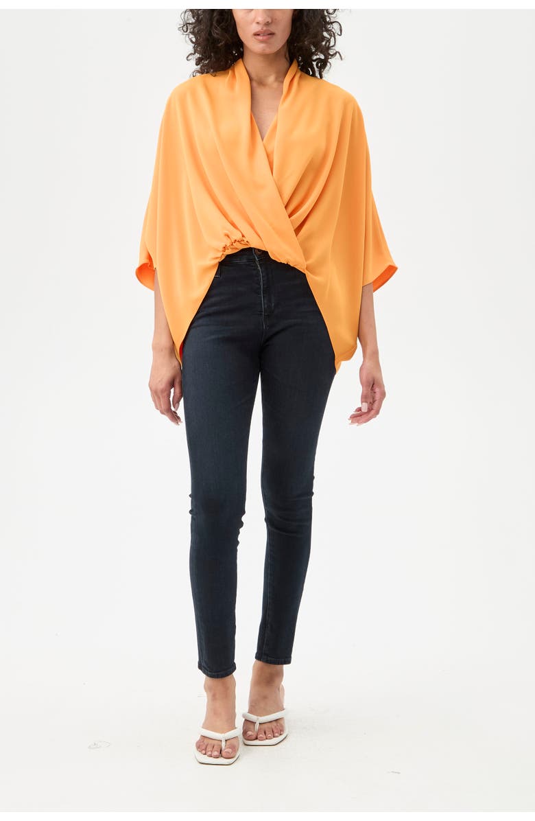 Trina Turk Concourse Oversized Surplice Top, Main, color, Cap Clementine