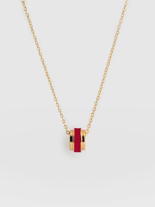 Saint + Sofia Enamel Stripe Charm Necklace In Multi