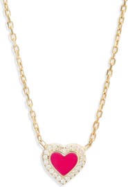 SHYMI Everyday Pavé & Enamel Heart Pendant Necklace