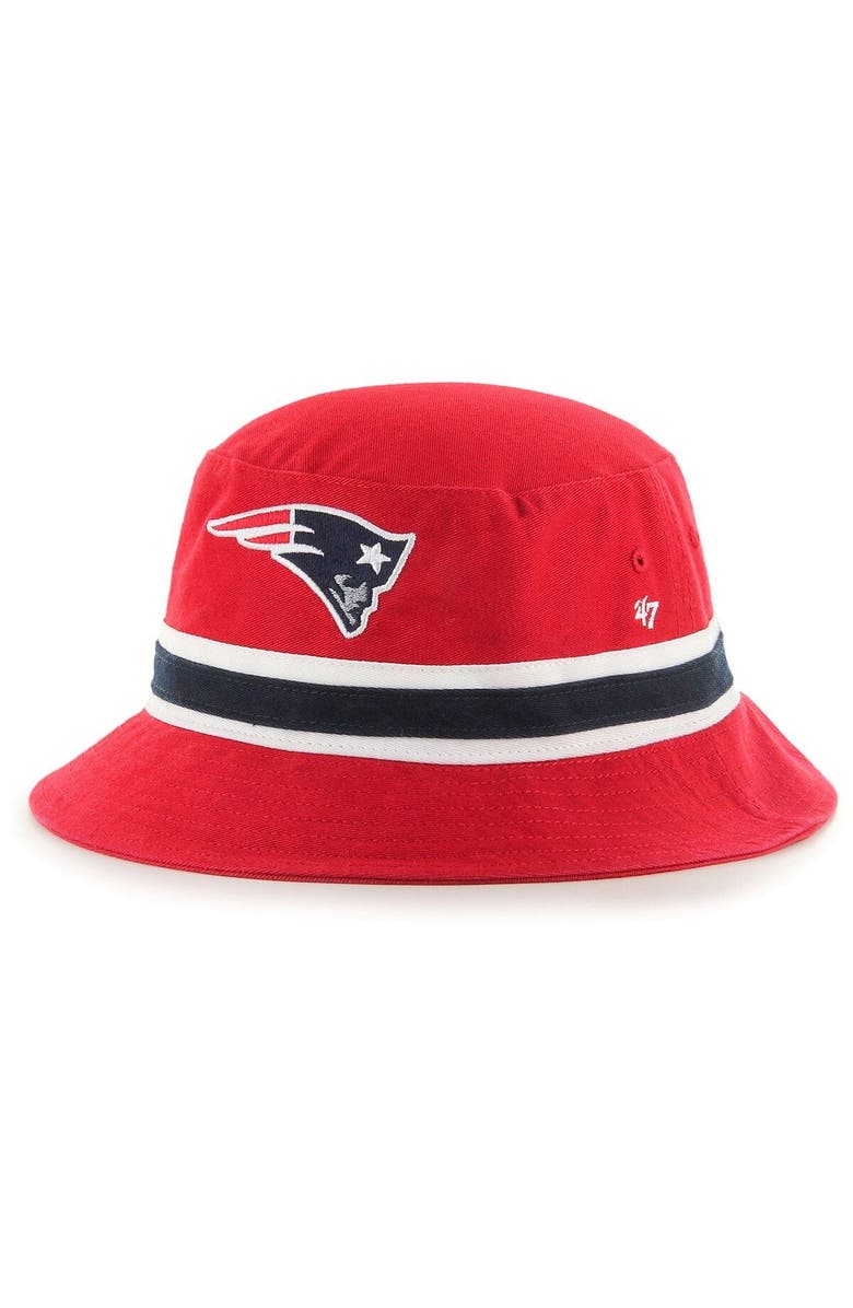 '47 Men's '47 Red New England Patriots Striped Bucket Hat, Main, color,