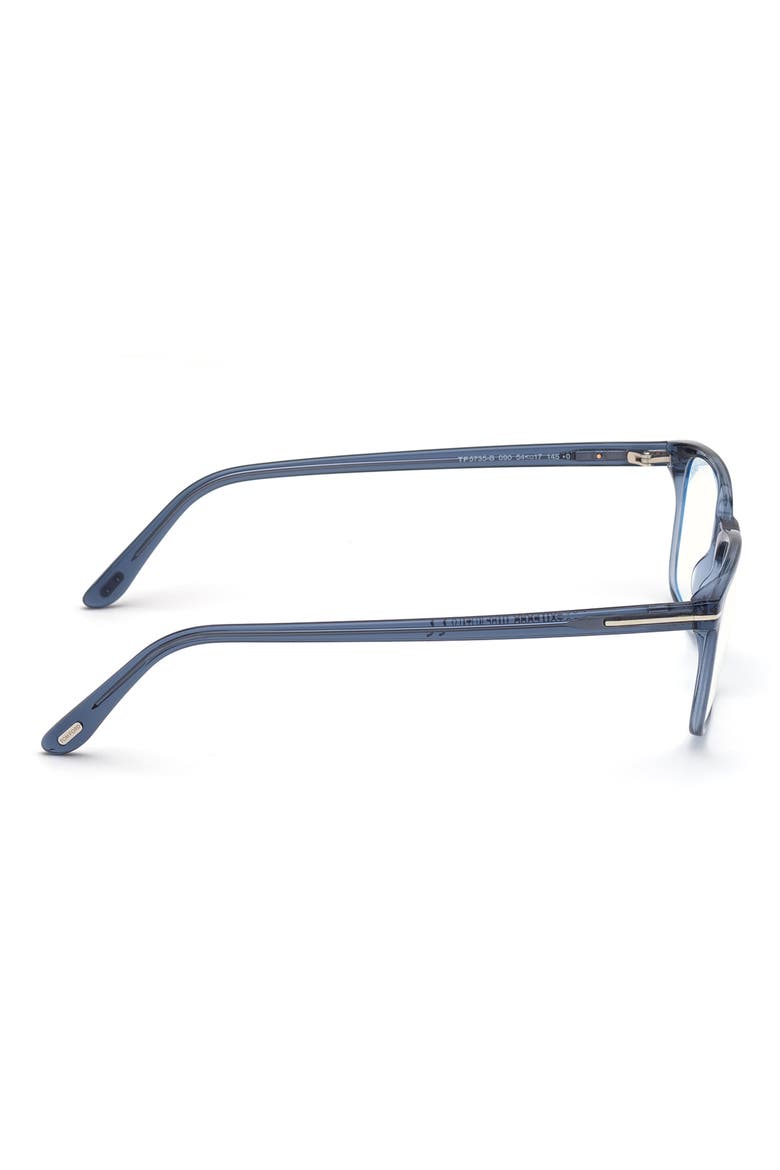 56mm Rectangular Blue Light Blocking Optical Glasses, Alternate, color, BLUE PALLADIUM / T LOGO