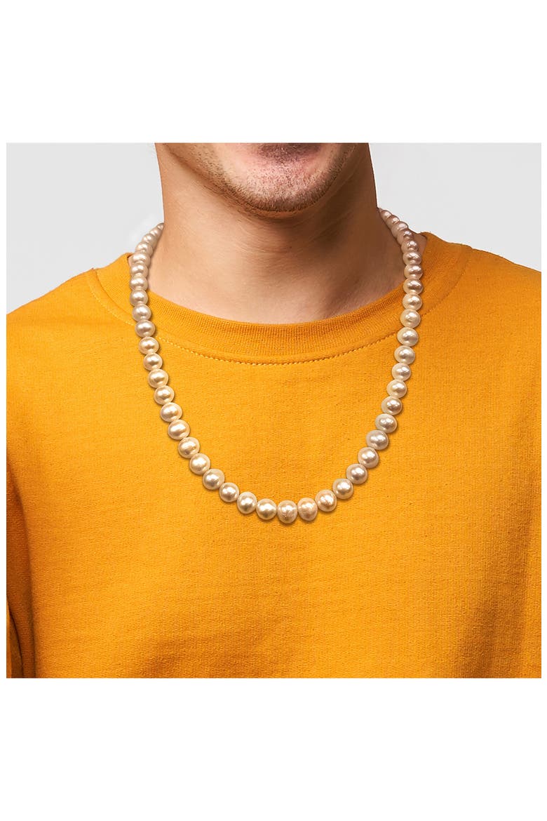 Men's 9–9.5mm Cultured Freshwater Pearl Necklace, Alternate, color, PEARL