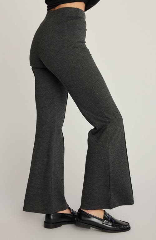 Sunday Ritual Emily Pull-on High Waist Flare Ponte Pants In Gray