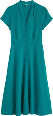 Seasalt Cornwall Carved Wood Linen Midi Dress