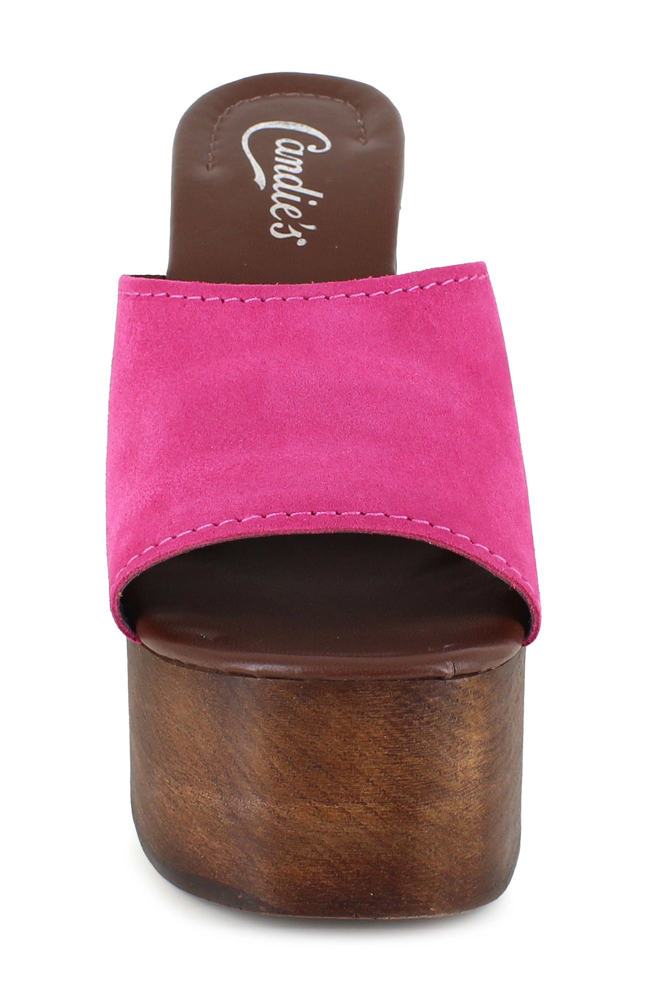 Mia Platform Slide Sandal, Alternate, color, FUCHSIA SUEDE