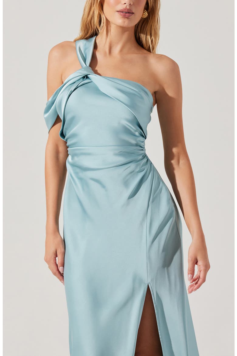 Cersei Satin Midi Dress, Alternate, color, SEAFOAM