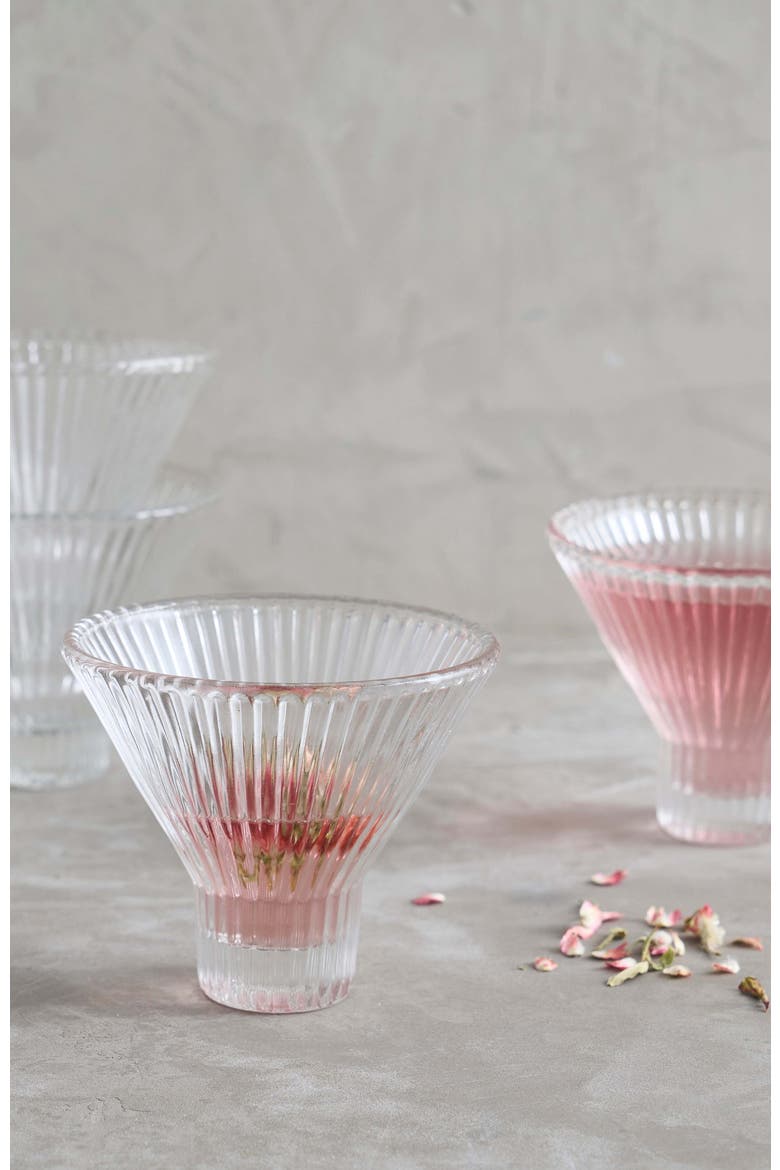 Pressed Clear Martini Glasses - Set of 4, Main, color, Clear