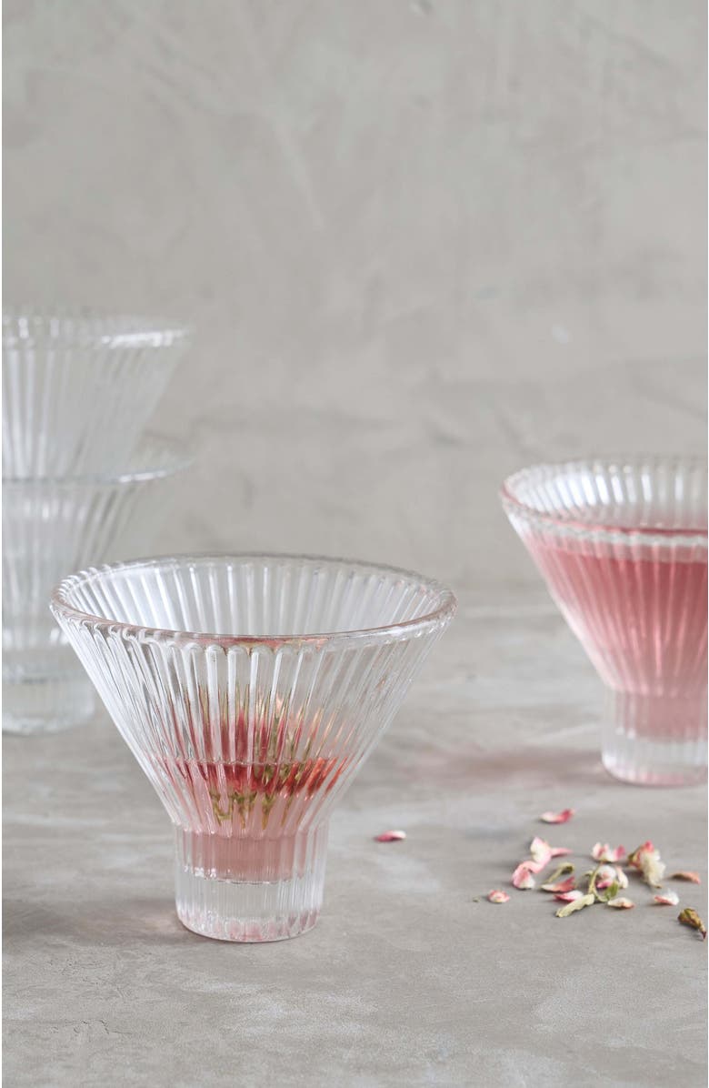 The Collective Home Pressed Clear Martini Glasses - Set of 4, Main, color, Clear