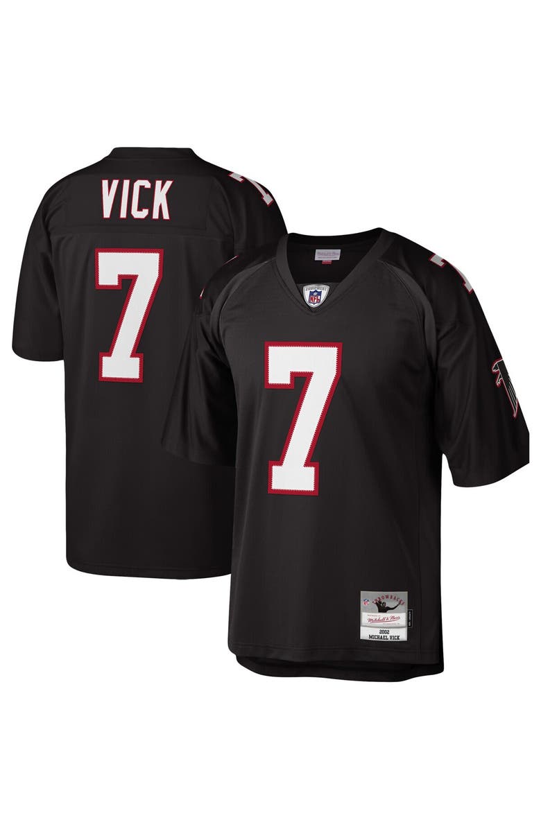 Mitchell & Ness Men's Mitchell & Ness Michael Vick Black Atlanta Falcons Legacy Replica Jersey, Main, color, 