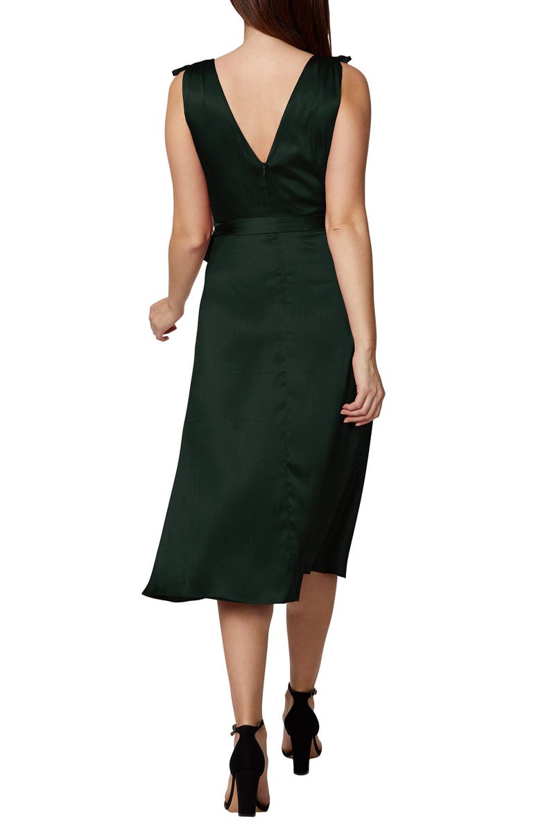 Laundry by Shelli Segal Wrap Front Satin Midi Dress, Alternate, color,