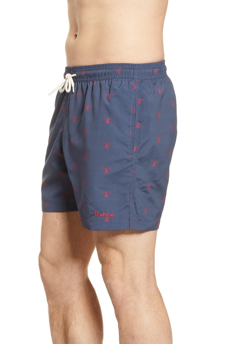 Coastal Print Swim Trunks, Alternate, color, NAVY