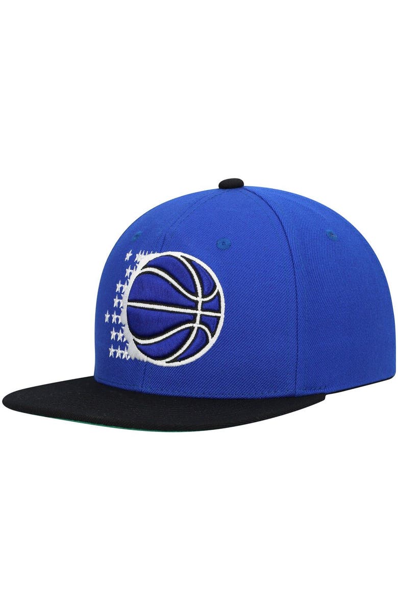 Mitchell & Ness Men's Mitchell & Ness Blue/Black Orlando Magic Hardwood Classics Team Two-Tone 2.0 Snapback Hat, Main, color, 