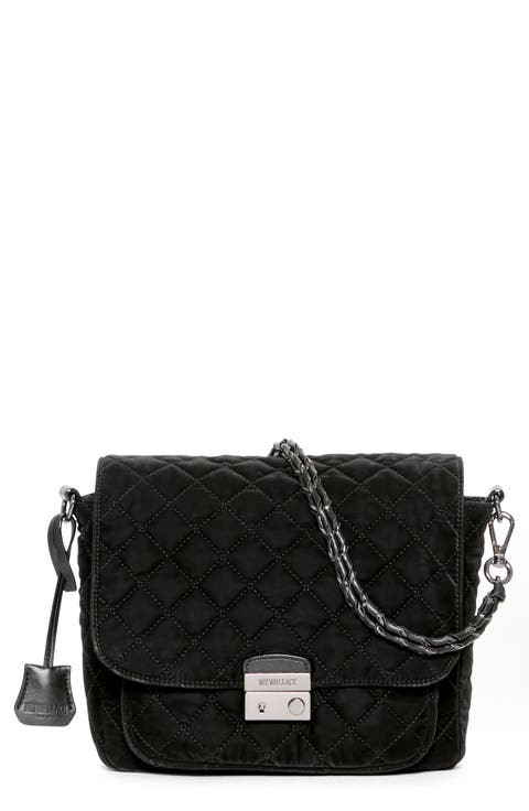 Medium Crosby Lock Quilted Nylon Crossbody Bag