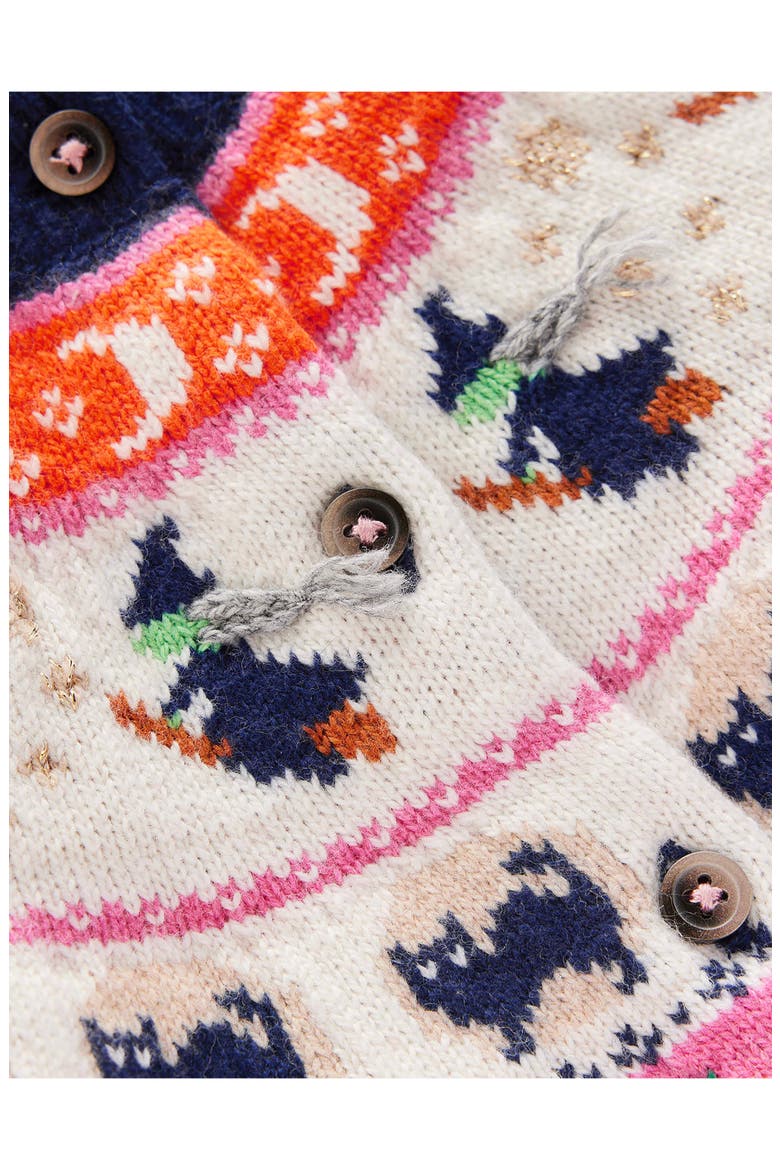 Kids' Edie Halloween Fair Isle Cardigan, Alternate, color, COLLEGE NAVY HALLOWEEN