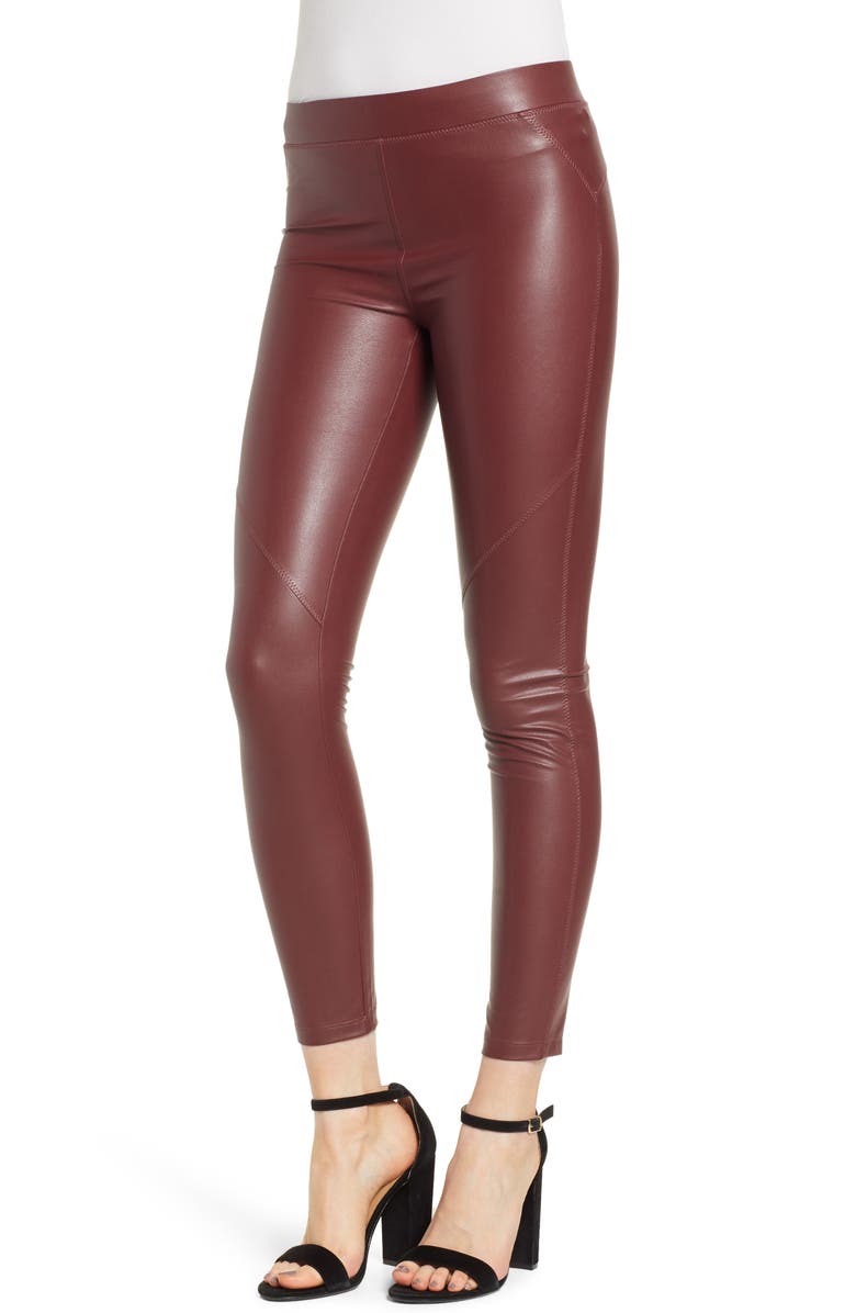 David Lerner The Bergen Faux Leather Leggings, Alternate, color,