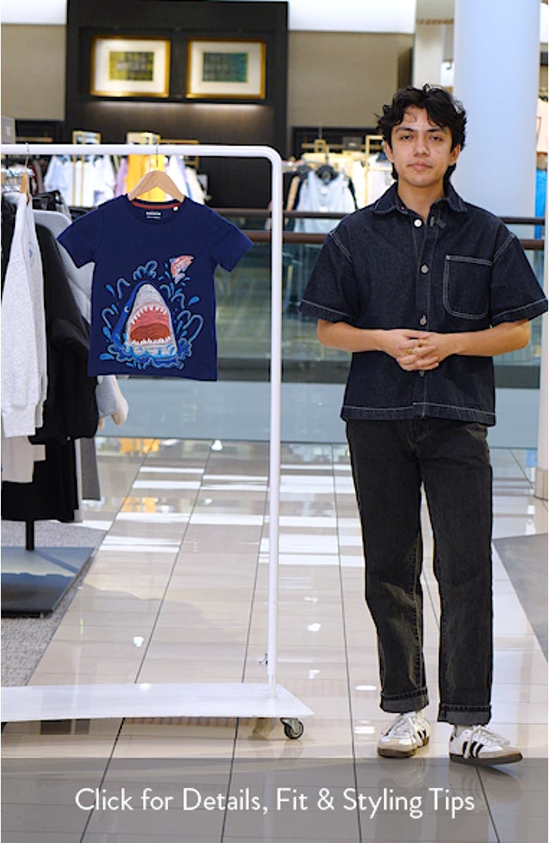 Kids' Shark Glow in the Dark Superstitch Cotton Graphic T-Shirt, sales video thumbnail