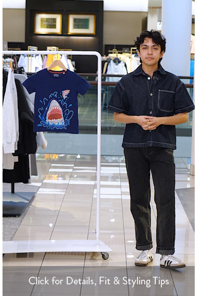 Kids' Shark Glow in the Dark Superstitch Cotton Graphic T-Shirt video