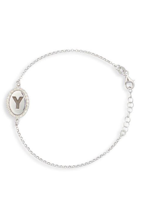 Diamond Initial Disc Bracelet