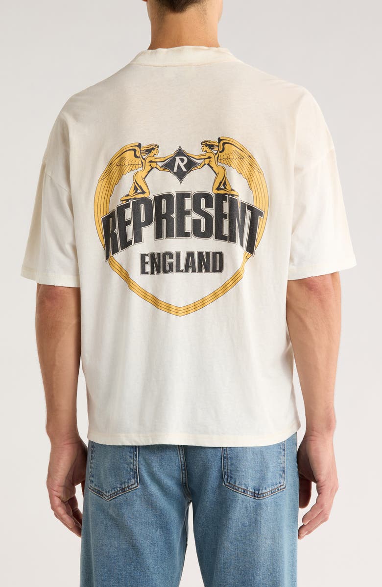 Represent Angel Border Graphic T-Shirt, Alternate, color, Washed Ecru