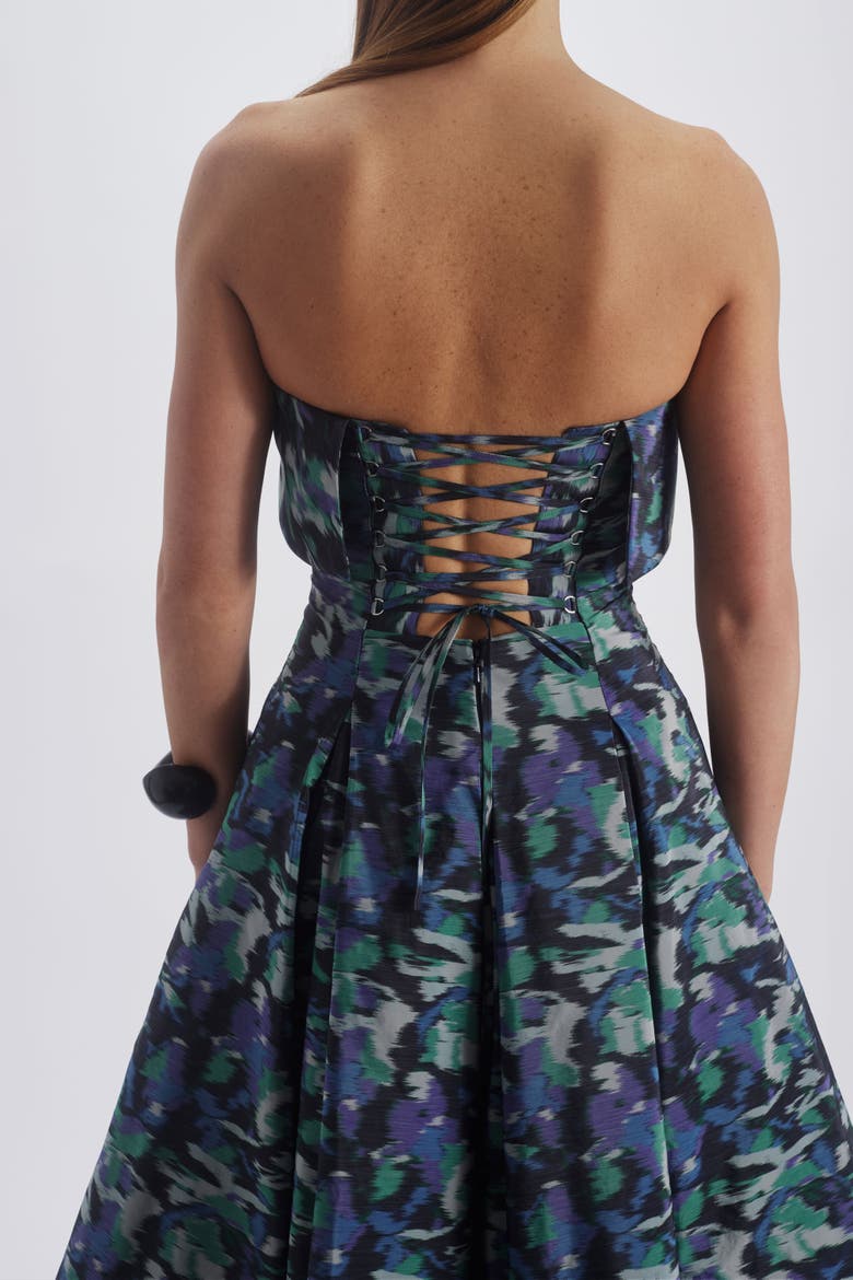 Printed Laced Back Dress, Alternate, color, Purple-Multi