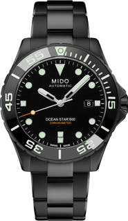 MIDO Ocean Star 600 Chronometer Bracelet Watch & Rubber Strap Gift Set, 43.5mm