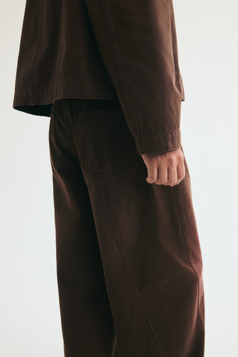 Loose-Fit Wide-Leg Twisted-Seam Jeans, Alternate, color, Dark brown