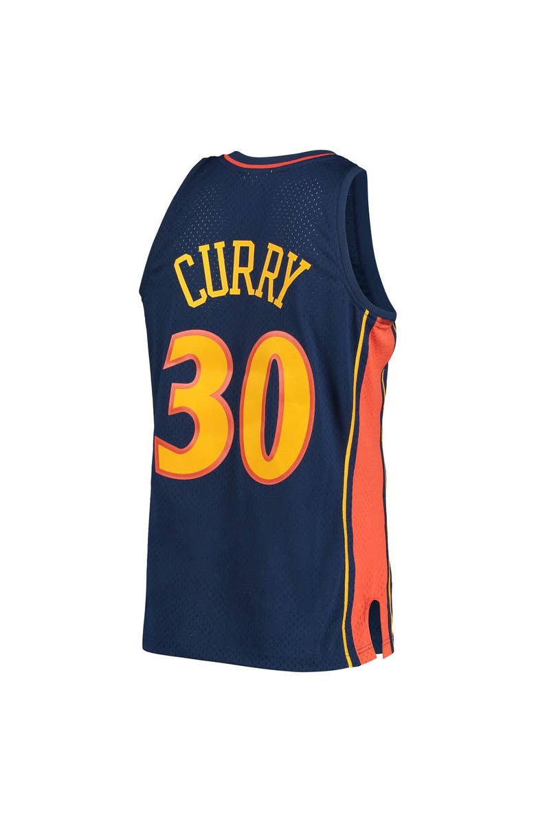 Mitchell & Ness Men's Mitchell & Ness Stephen Curry Navy Golden State Warriors Hardwood Classics Swingman Jersey, Alternate, color, Navy