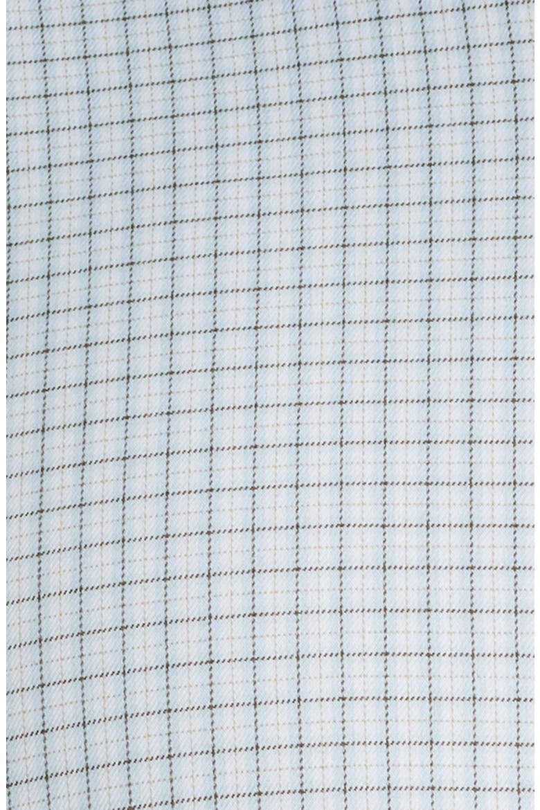 Trim Fit Check Premium Performance Twill Dress Shirt, Alternate, color, BLUE- BROWN CRISTO PLAID