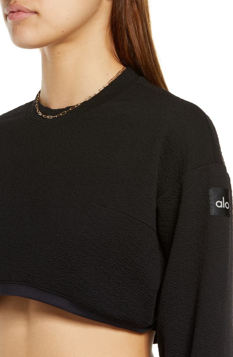 Alo Crop Sweatshirt, Alternate, color, 